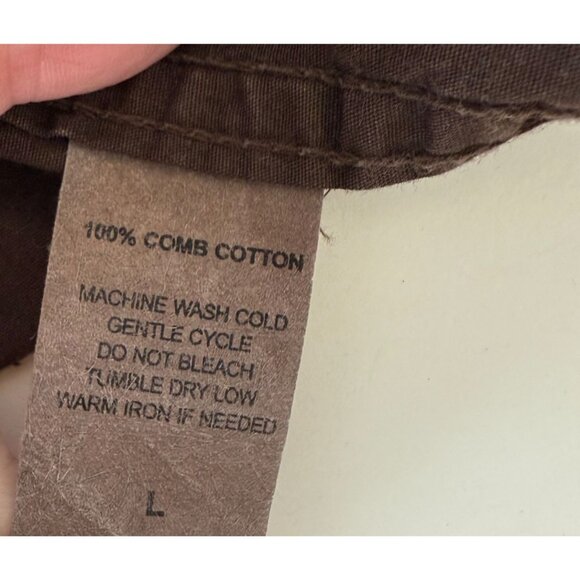 Affliction Mens Brown Long Sleeve Button-Up Shirt Cross Graphics Size Large - Picture 7 of 7